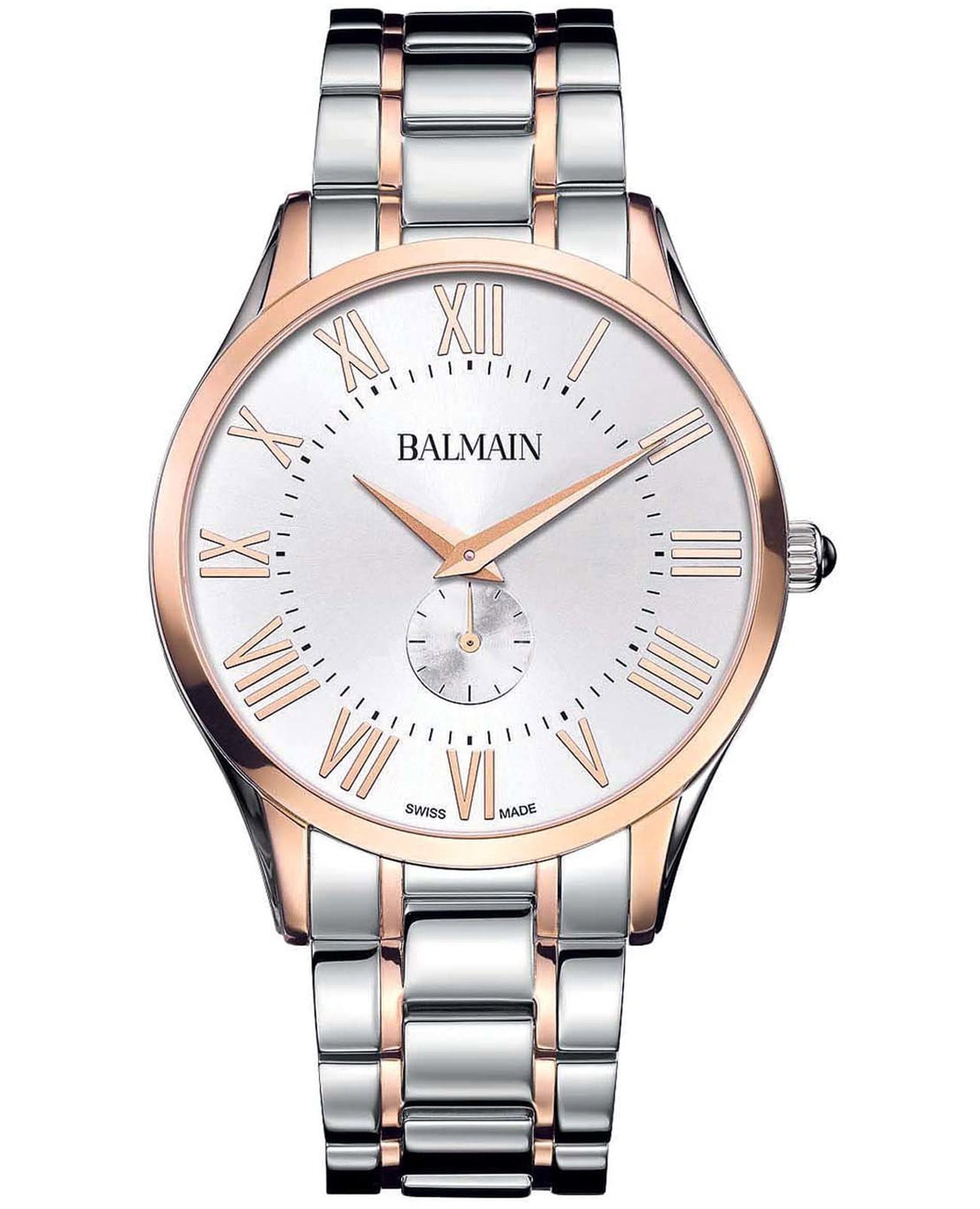Balmain Balmain Classic R Gent B1428.33.12  B1428.33.12  кварцевые женские часы белый циферблат, браслет нержавеющая сталь с pvd-покрытием — вид спереди